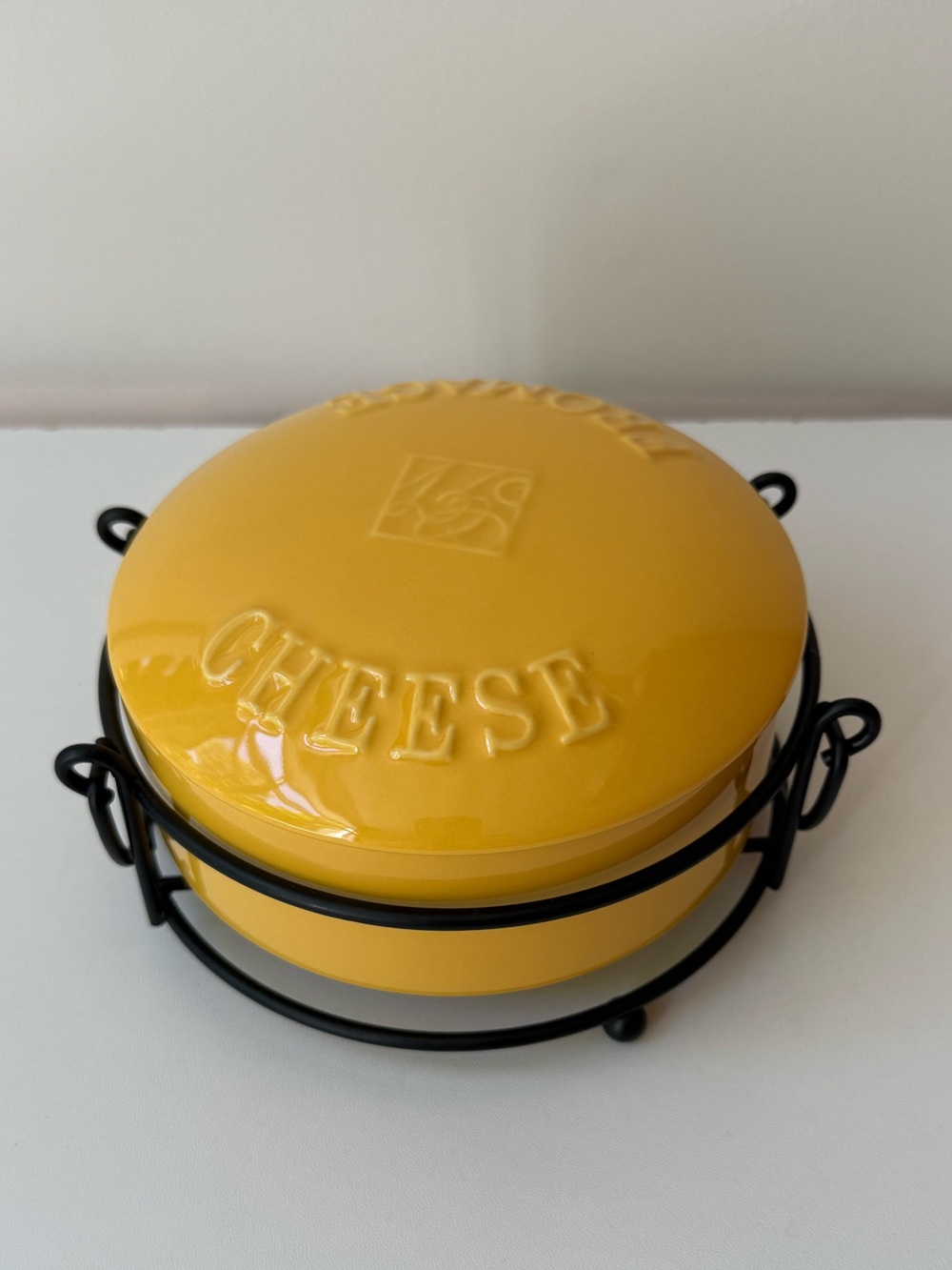 Yellow Ceramic Cheese Keeper - Unbranded